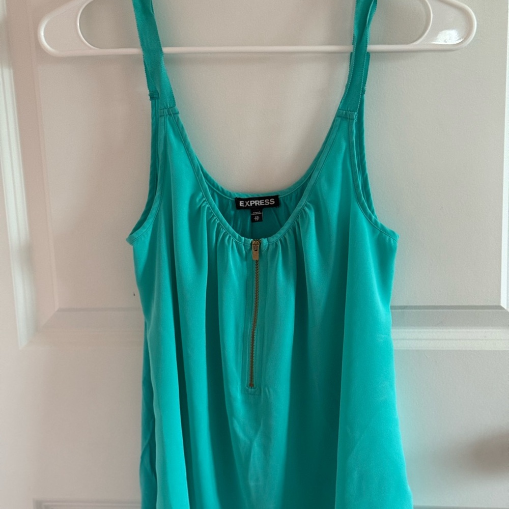 Express Turquoise Tank Top with Zipper
